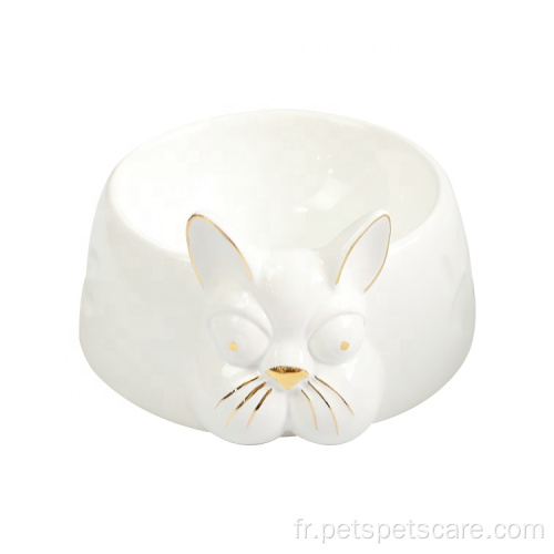 Bowl en céramique pour animaux de compagnie en céramique de chien fantaisie personnalisé en gros